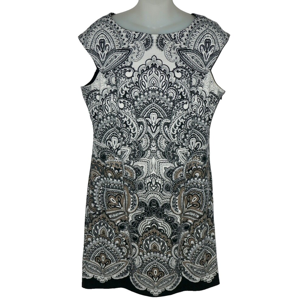 London Style Collection Paisley Sleeveless Pencil Dress Size 14